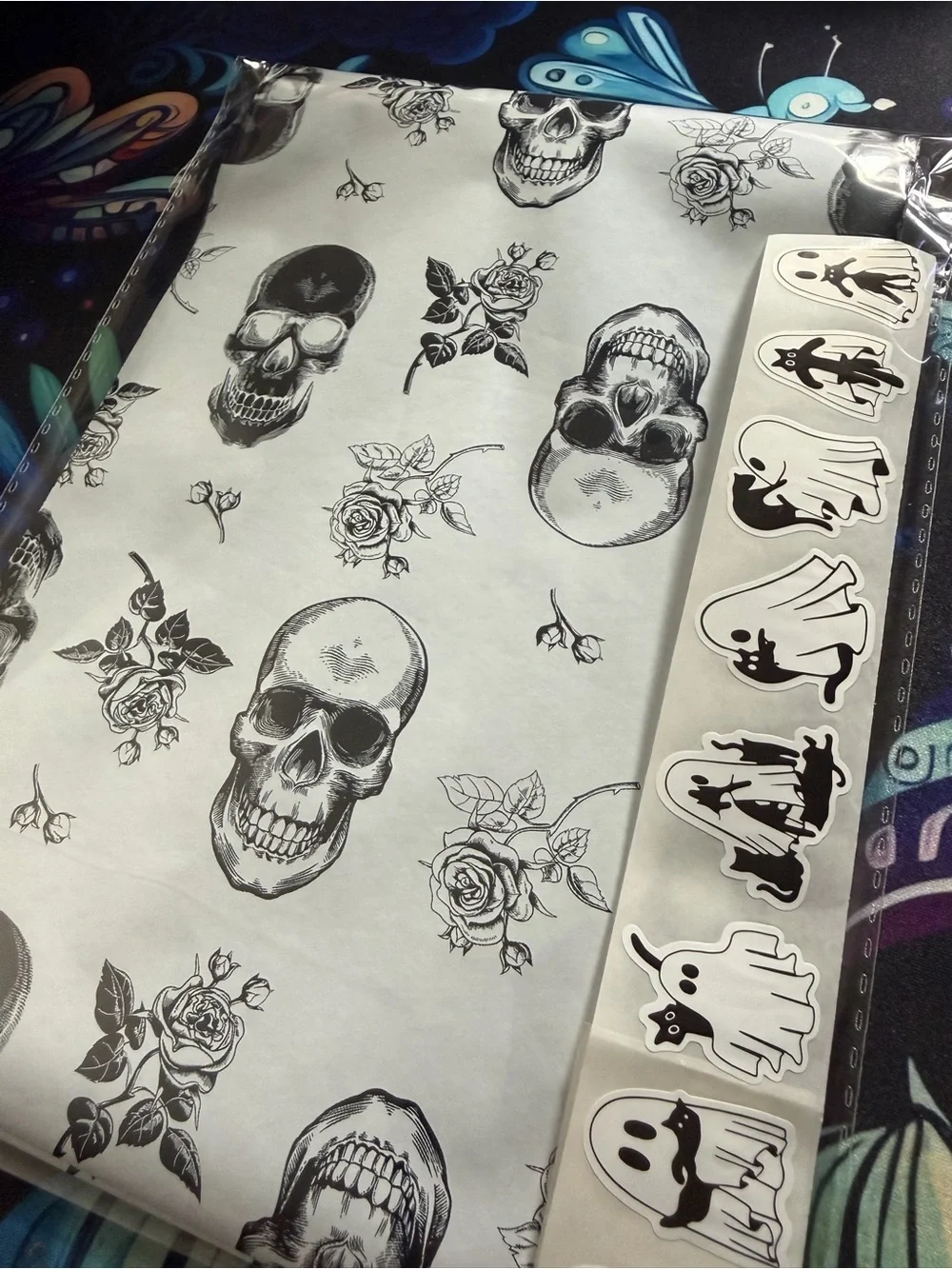 💀 Halloween Skull & Ghost Packaging Bundle – 15 Pack + Stickers 6x9